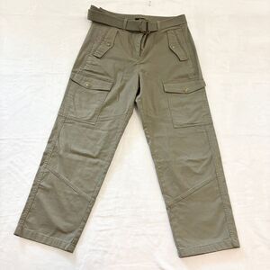 J.Crew Olive Green Cargo Pants Military Style‎ Utility Belted Wide Leg Size 8